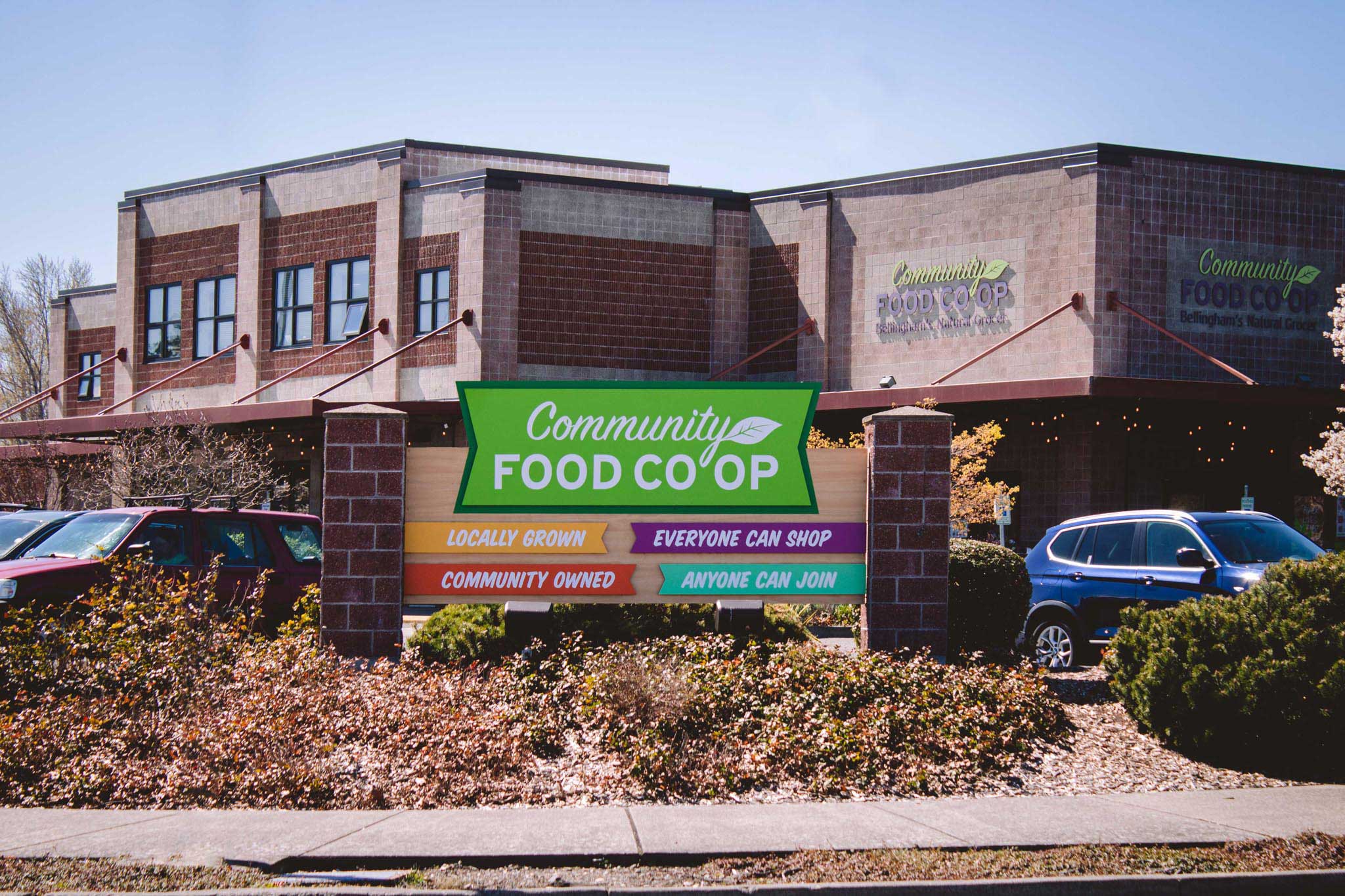 Community Food Co-op wayfinding monument sign