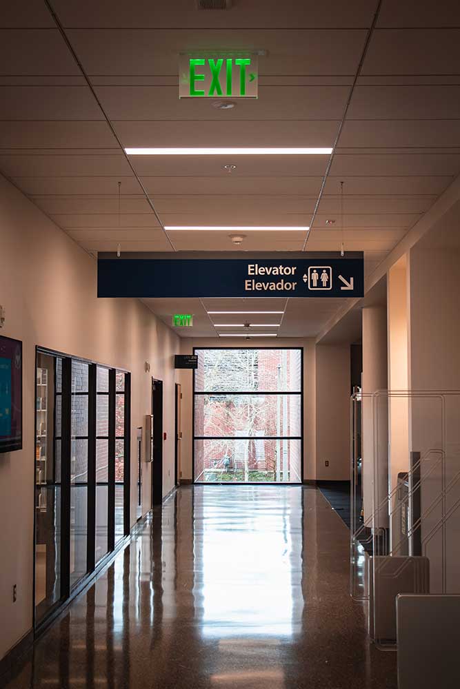education-whatcom-community-college-learning-commons-elevator-wayfinding-sign